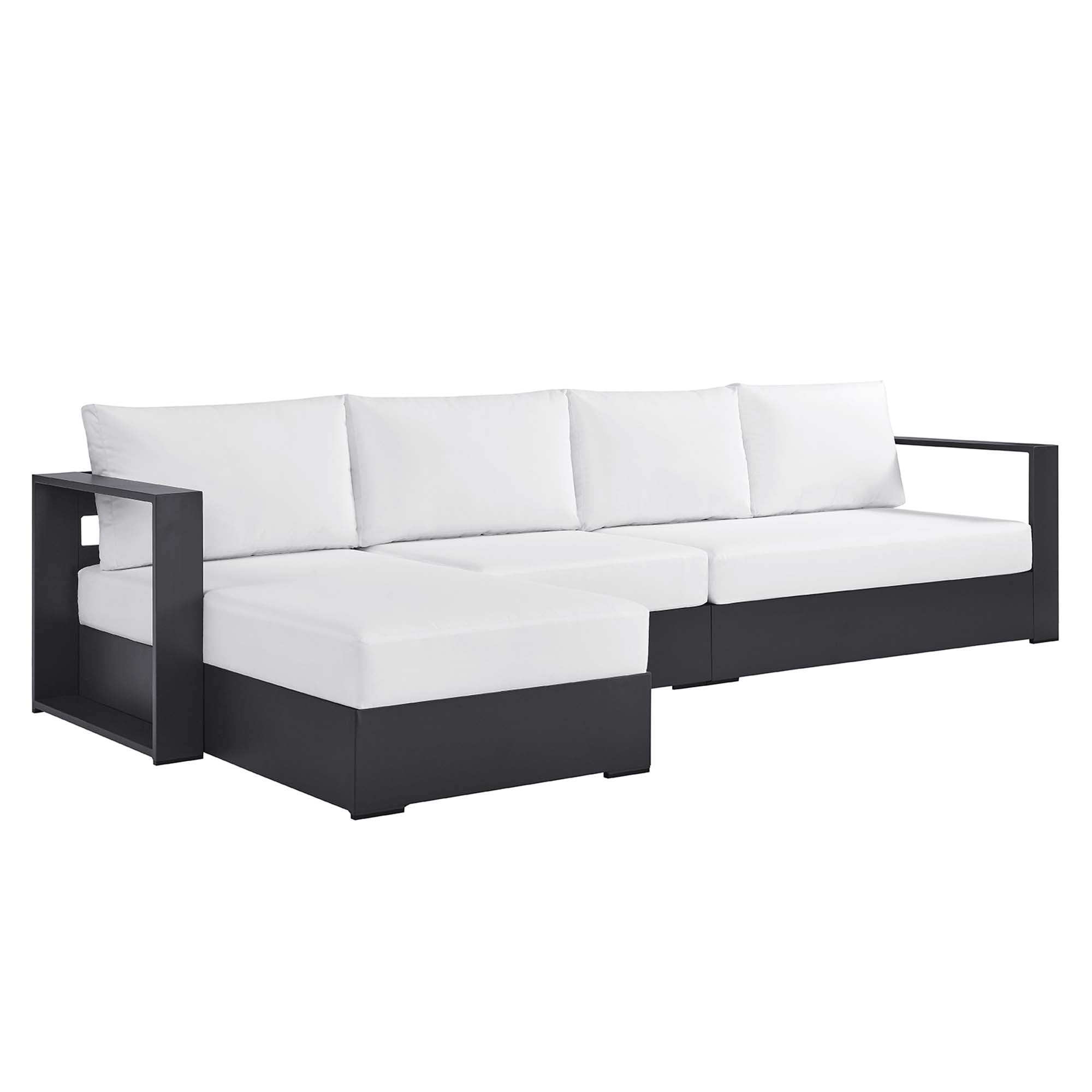 Tulsa 3 Piece Powder Coated Sectional Sofa Right Facing