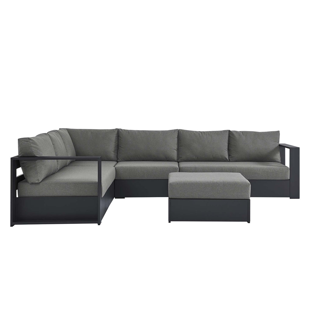 Tulsa 5 Piece Powder Coated Aluminum Sectional Sofa Set