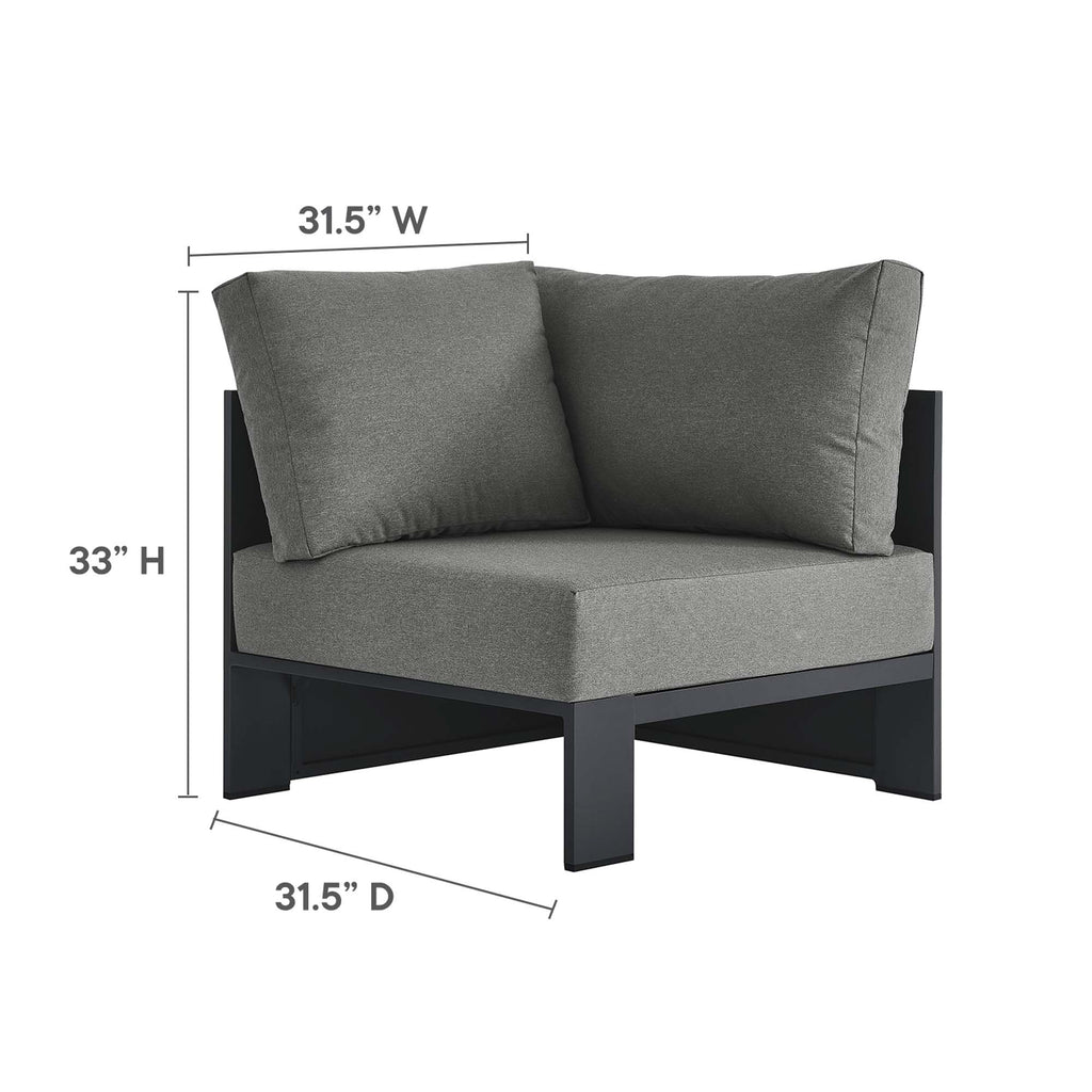 Tulsa 5 Piece Powder Coated Aluminum Sectional Sofa Set
