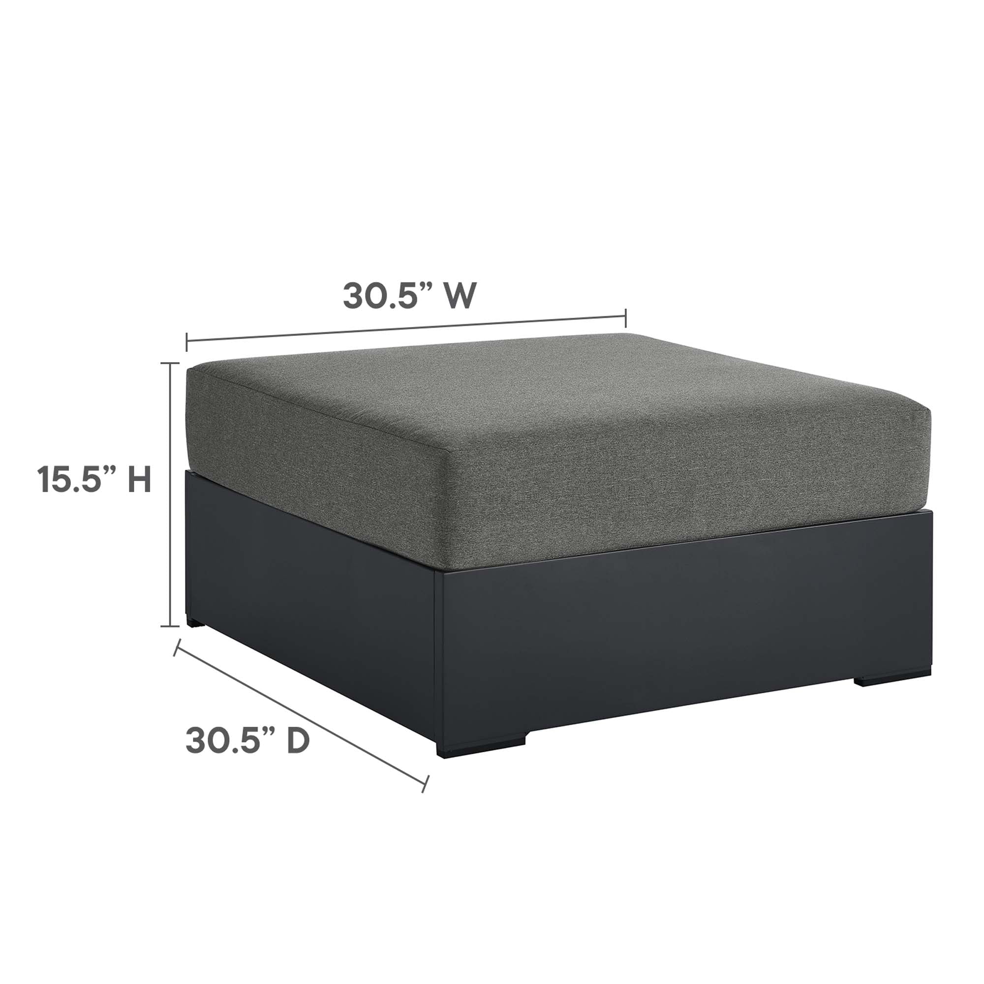 Tulsa 5 Piece Powder Coated Aluminum Sectional Sofa Set