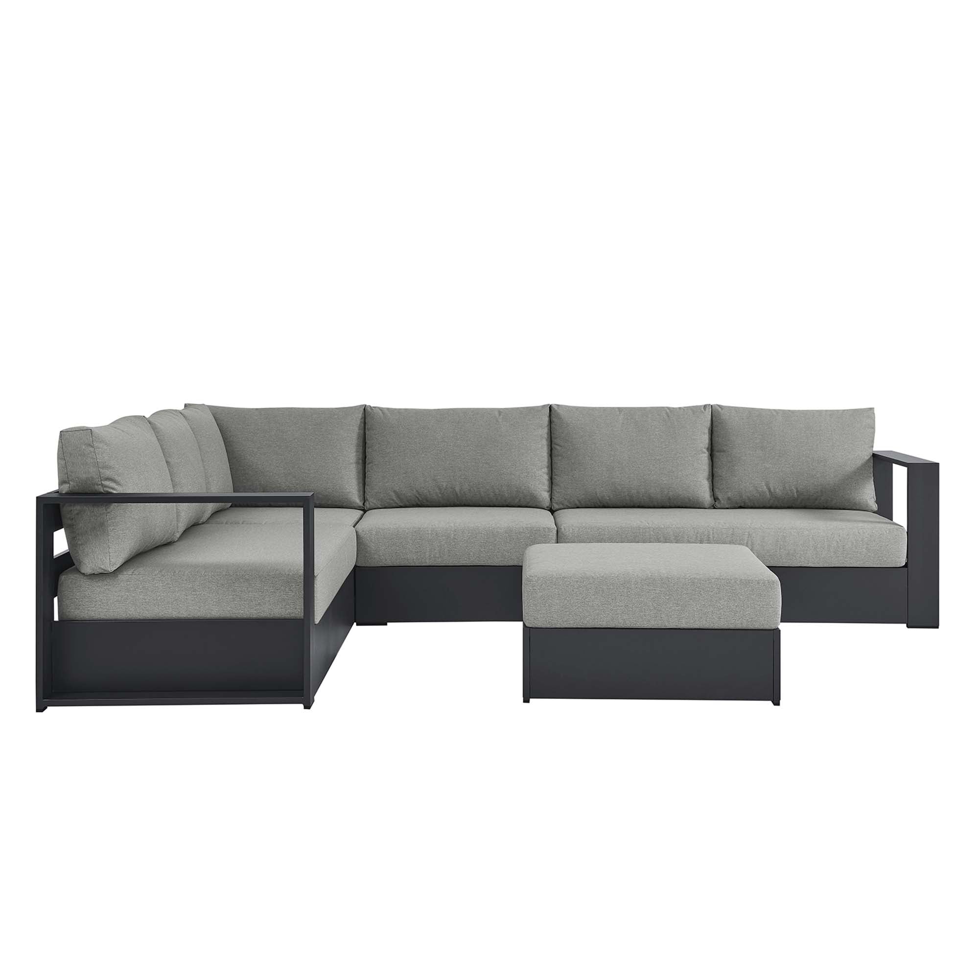 Tulsa 5 Piece Powder Coated Aluminum Sectional Sofa Set