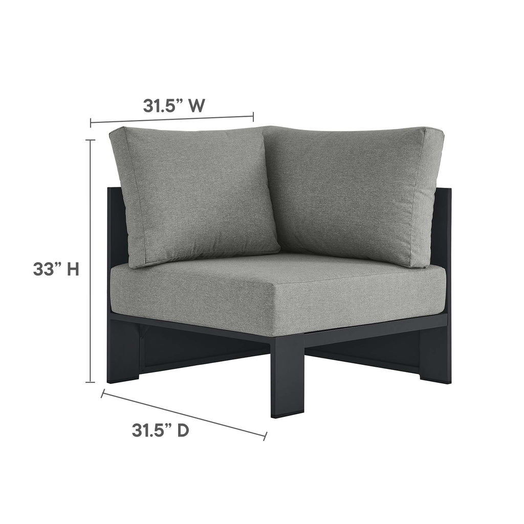 Tulsa 5 Piece Powder Coated Aluminum Sectional Sofa Set