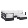 Tulsa 5 Piece Powder Coated Aluminum Sectional Sofa Set