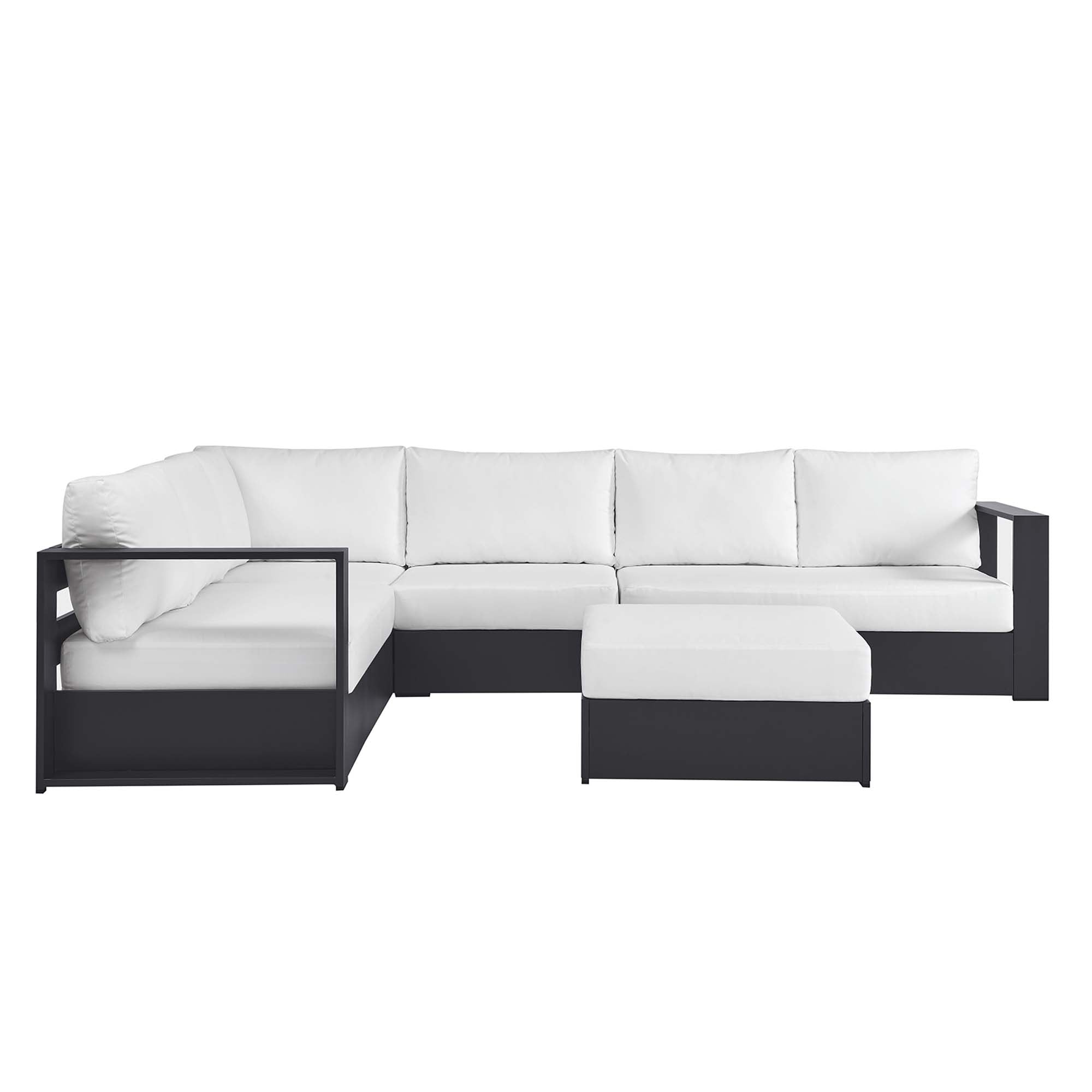 Tulsa 5 Piece Powder Coated Aluminum Sectional Sofa Set