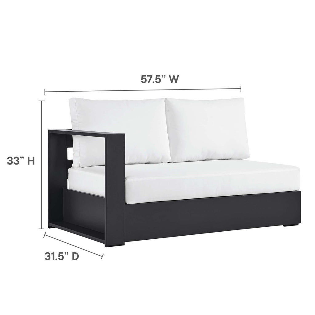 Tulsa 5 Piece Powder Coated Aluminum Sectional Sofa Set