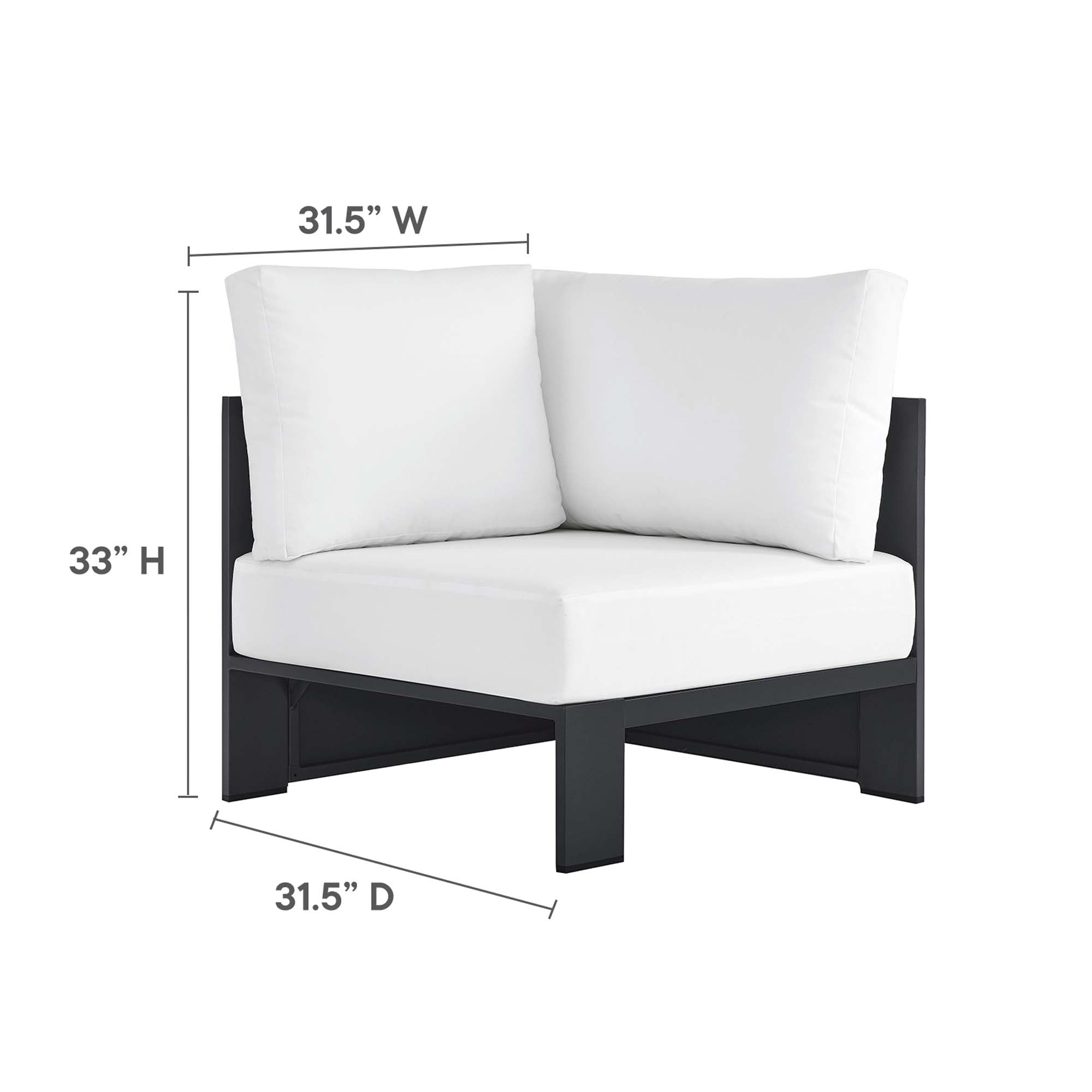 Tulsa 5 Piece Powder Coated Aluminum Sectional Sofa Set
