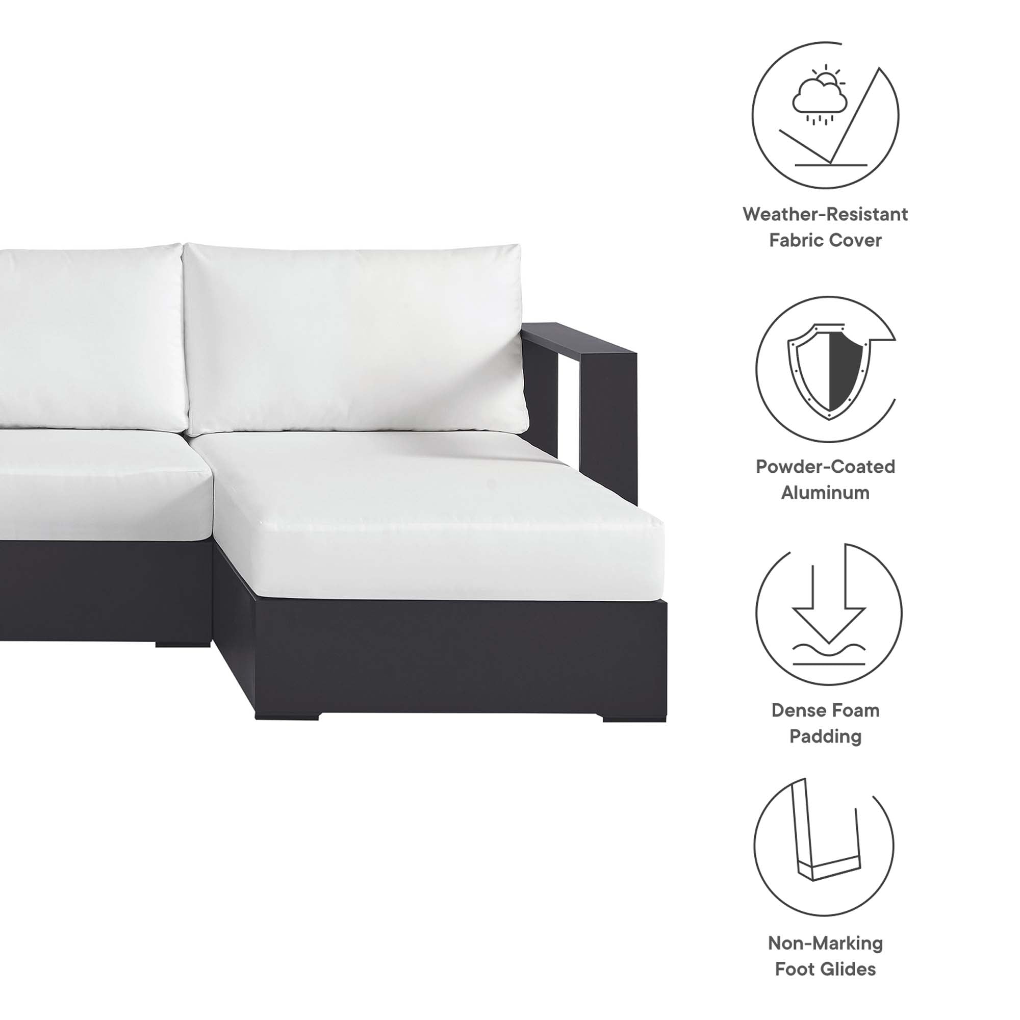 Tulsa 4 Piece Powder Coated Aluminum Sectional