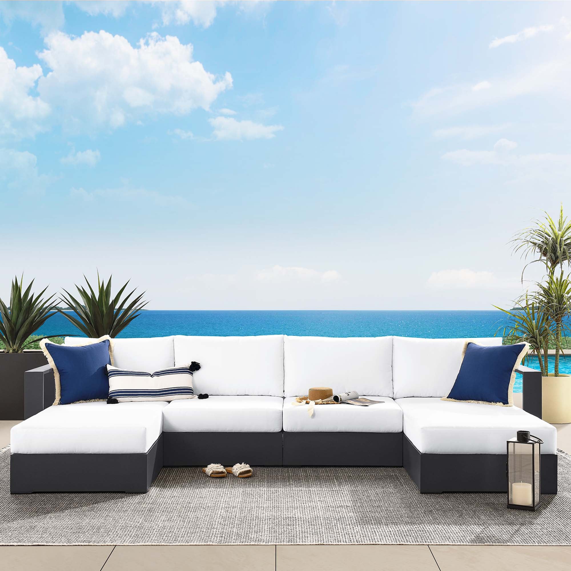 Tulsa 4 Piece Powder Coated Aluminum Sectional