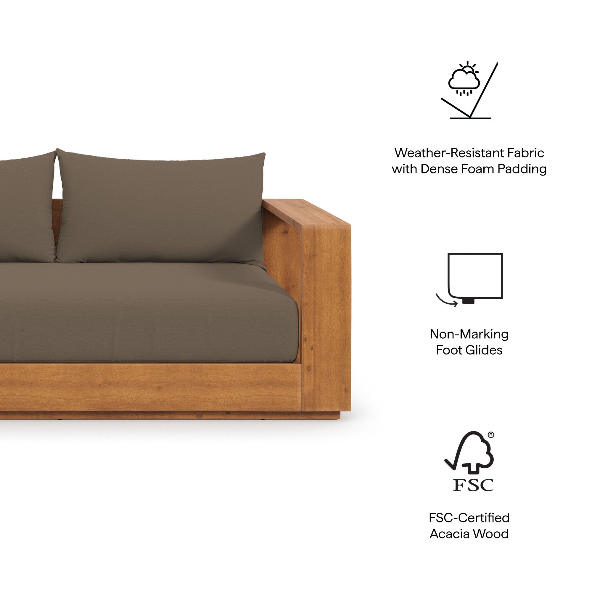 Tulsa Acacia Wood Loveseat
