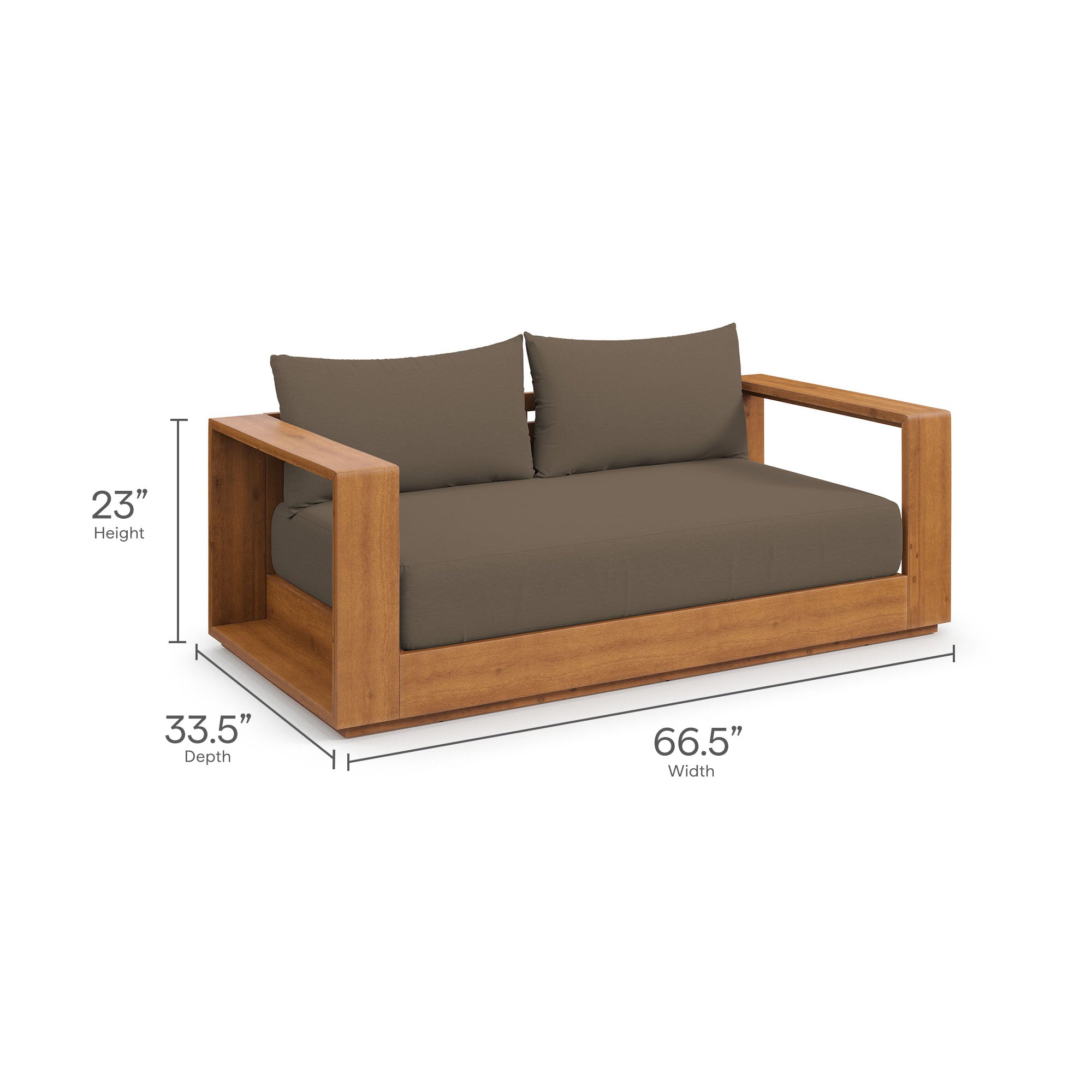 Tulsa Acacia Wood Loveseat