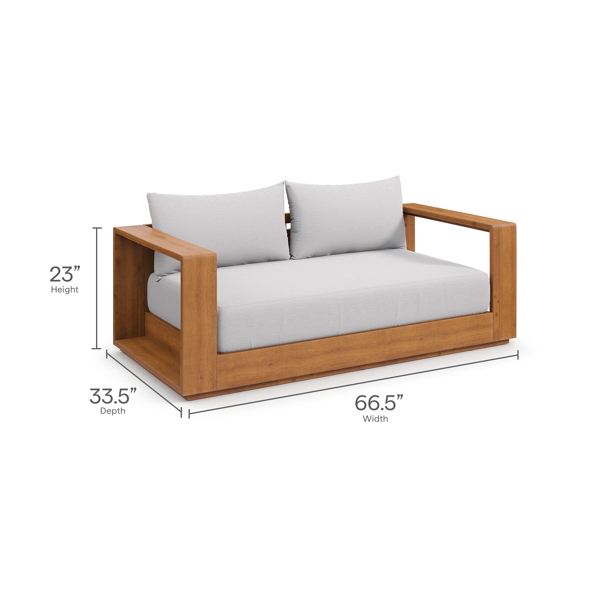 Tulsa Acacia Wood Loveseat