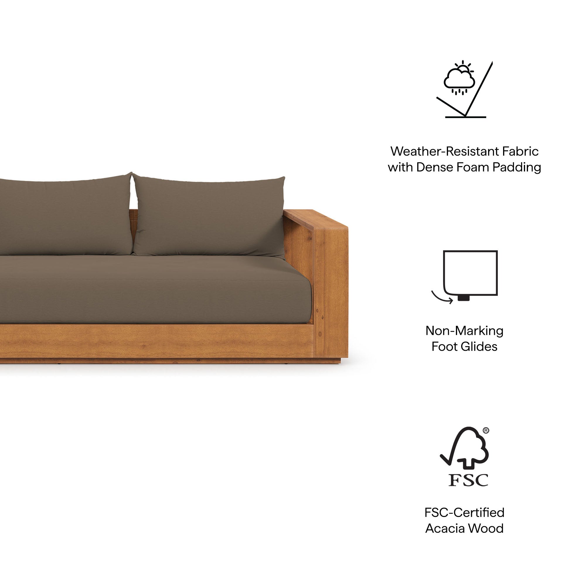 Tulsa Acacia Wood Sofa