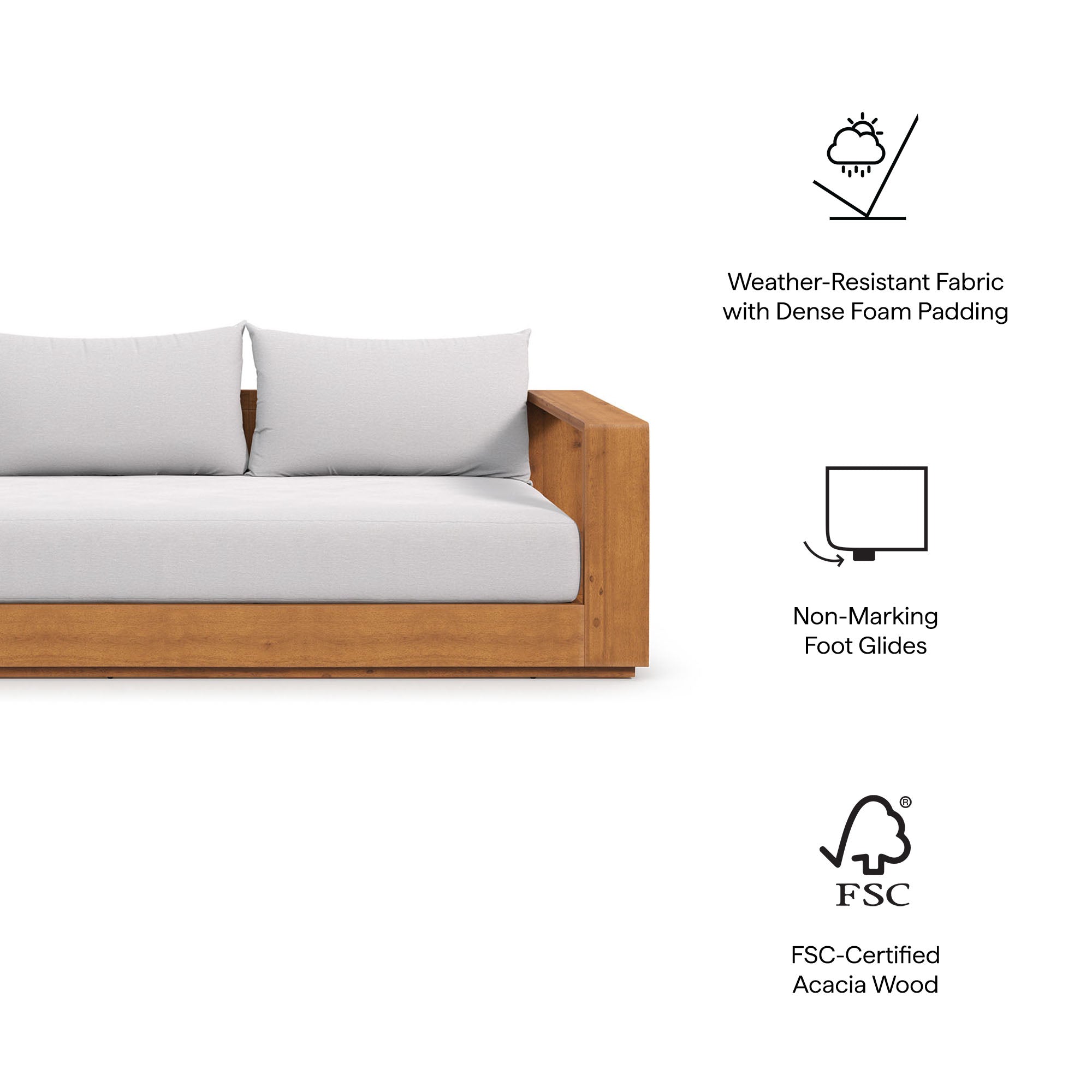 Tulsa Acacia Wood Sofa