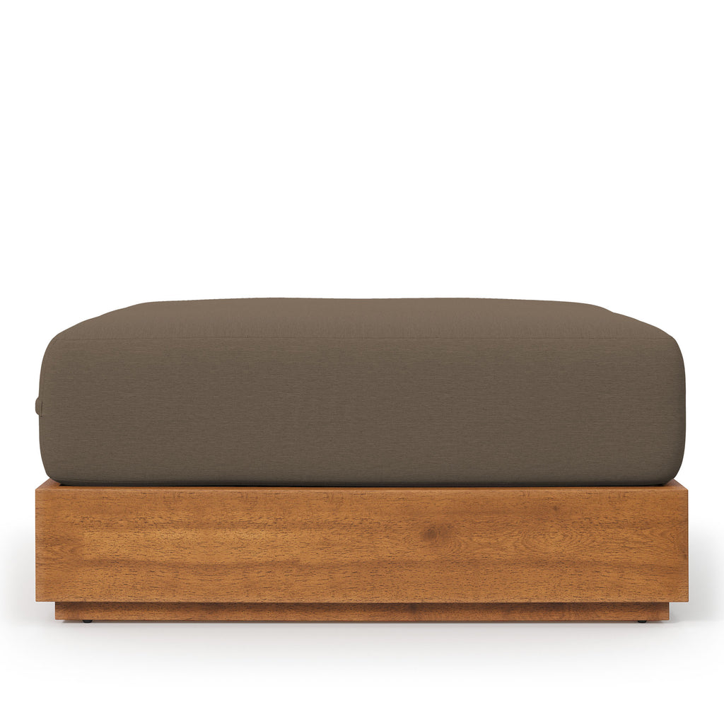 Tulsa Outdoor Acacia Wood Ottoman