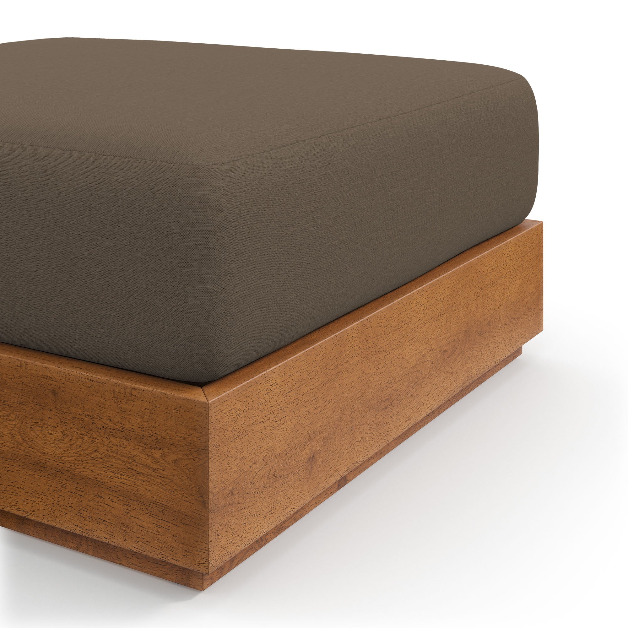 Tulsa Outdoor Acacia Wood Ottoman