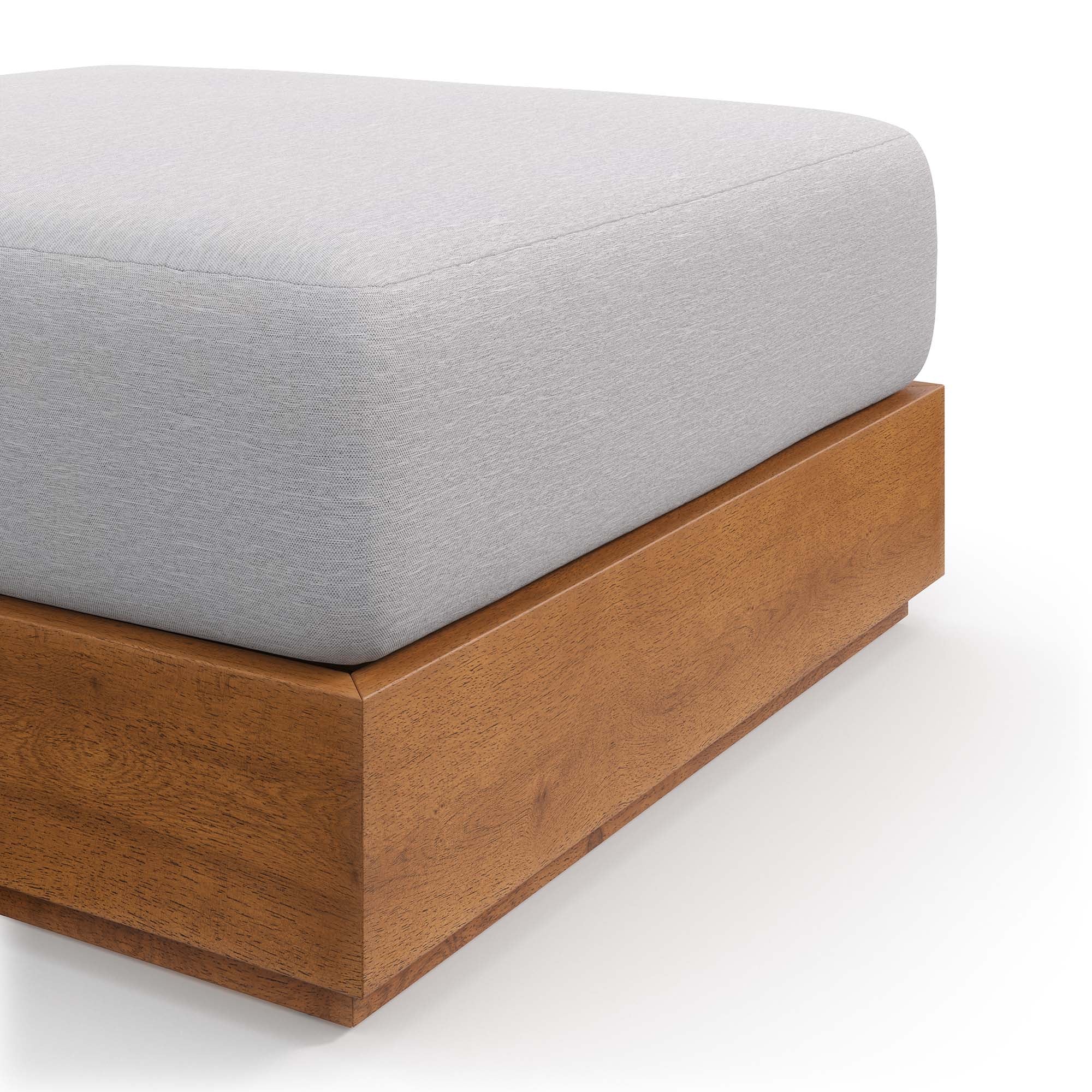 Tulsa Outdoor Acacia Wood Ottoman
