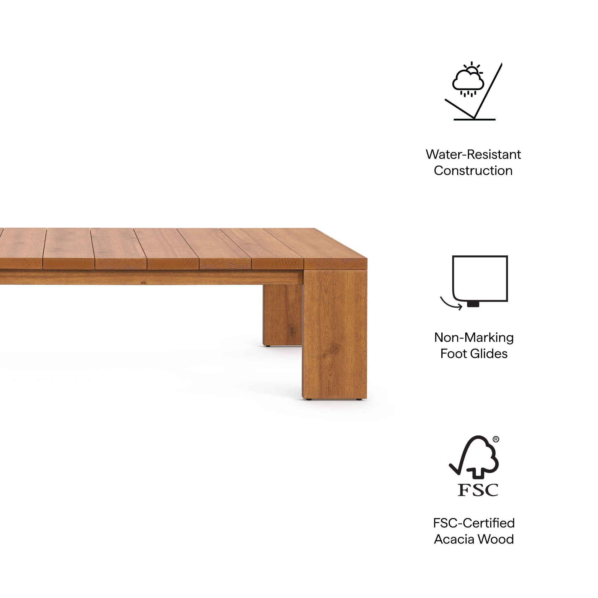 Tulsa Outdoor Acacia Wood Coffee Table