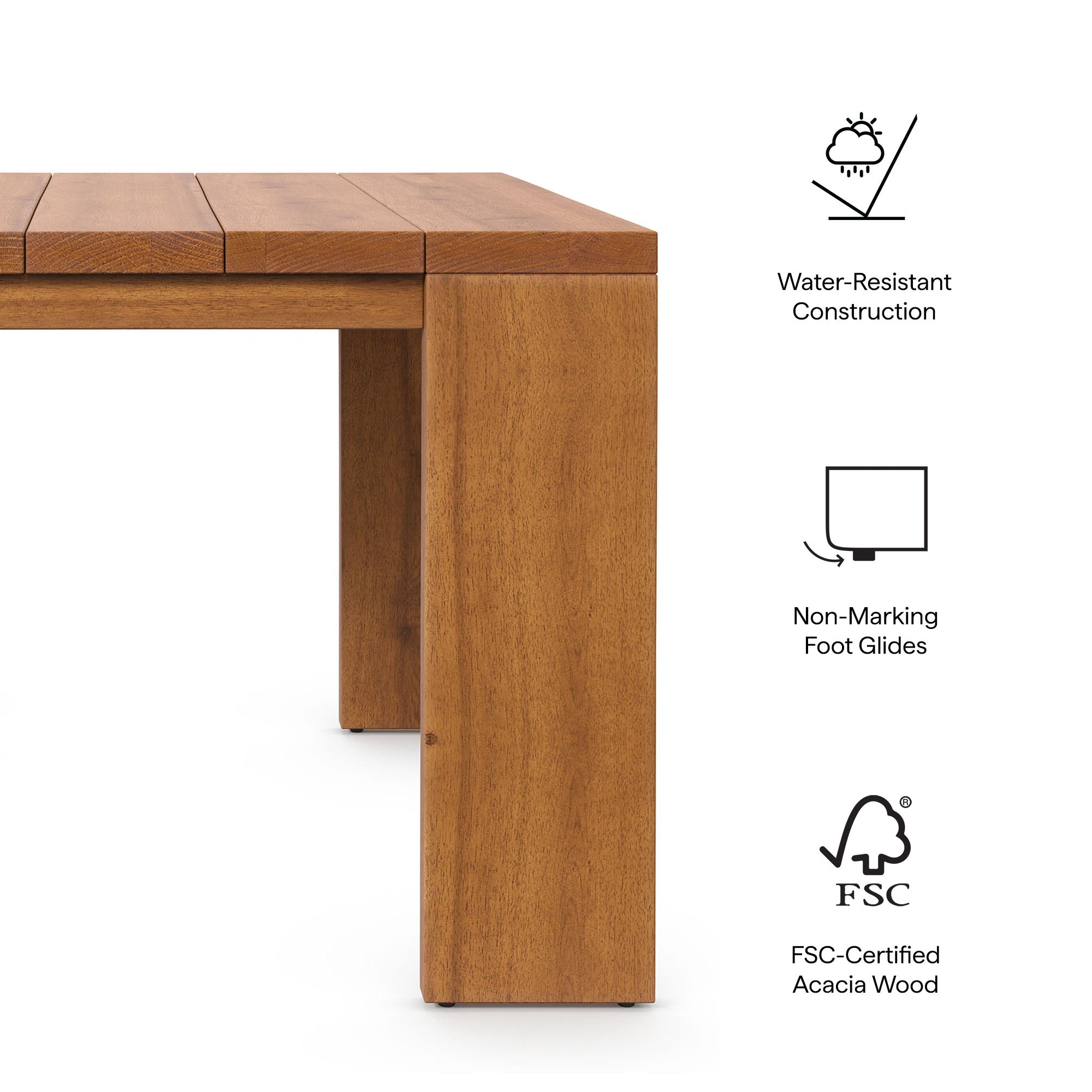 Tulsa Outdoor Acacia Wood Side Table