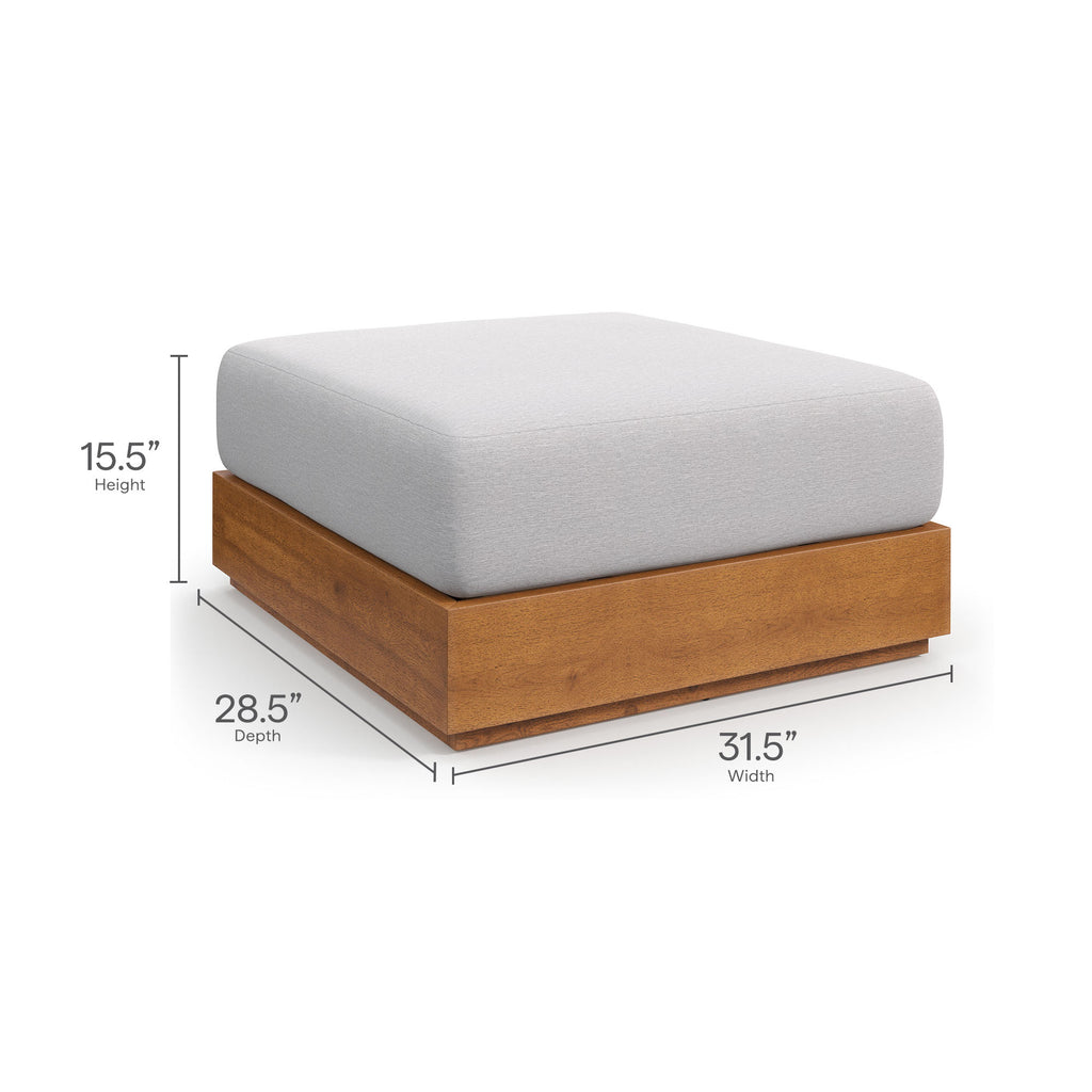 Tulsa 2 Piece Outdoor Acacia Wood Armchair and Ottoman Set