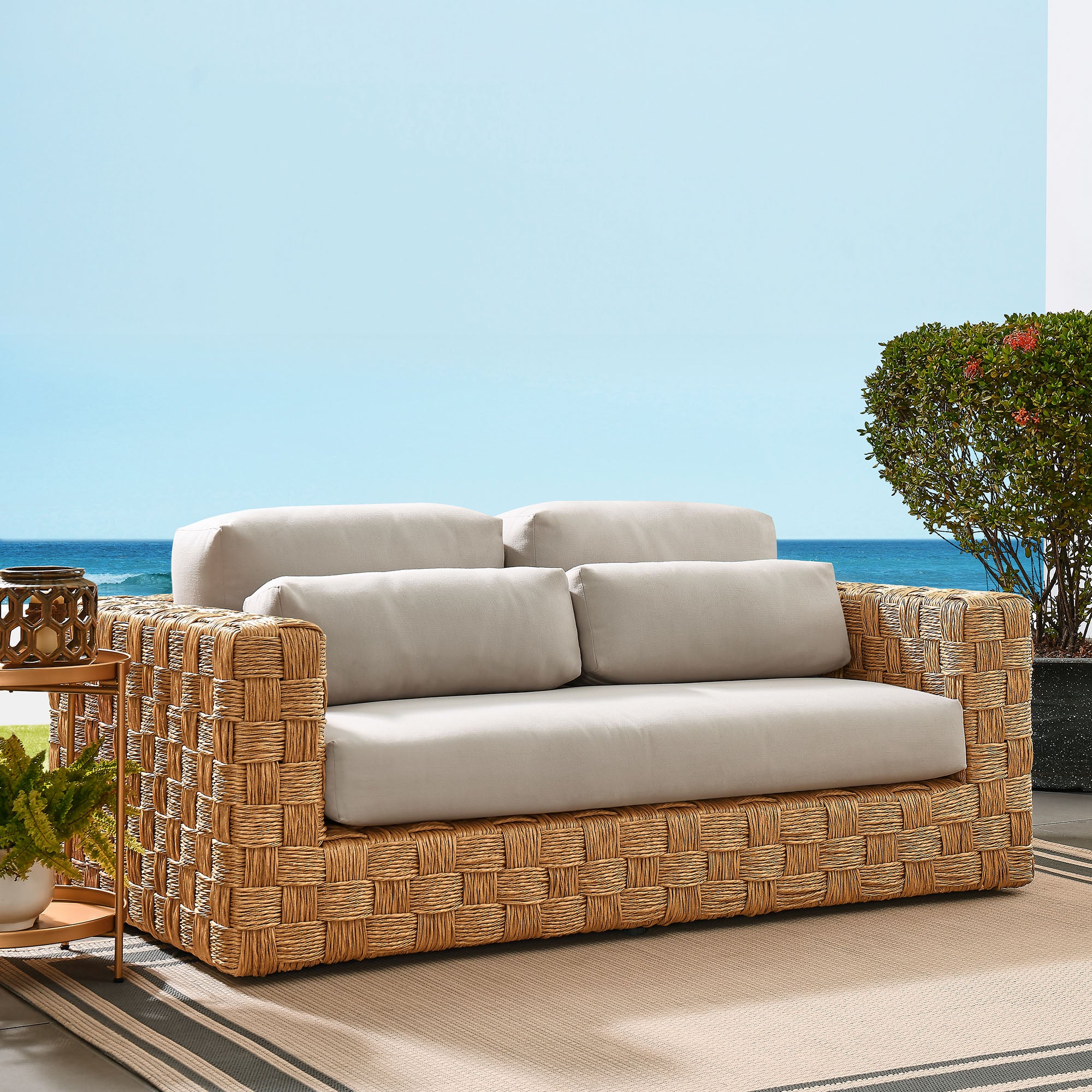 Steffen Wicker Rattan Loveseat
