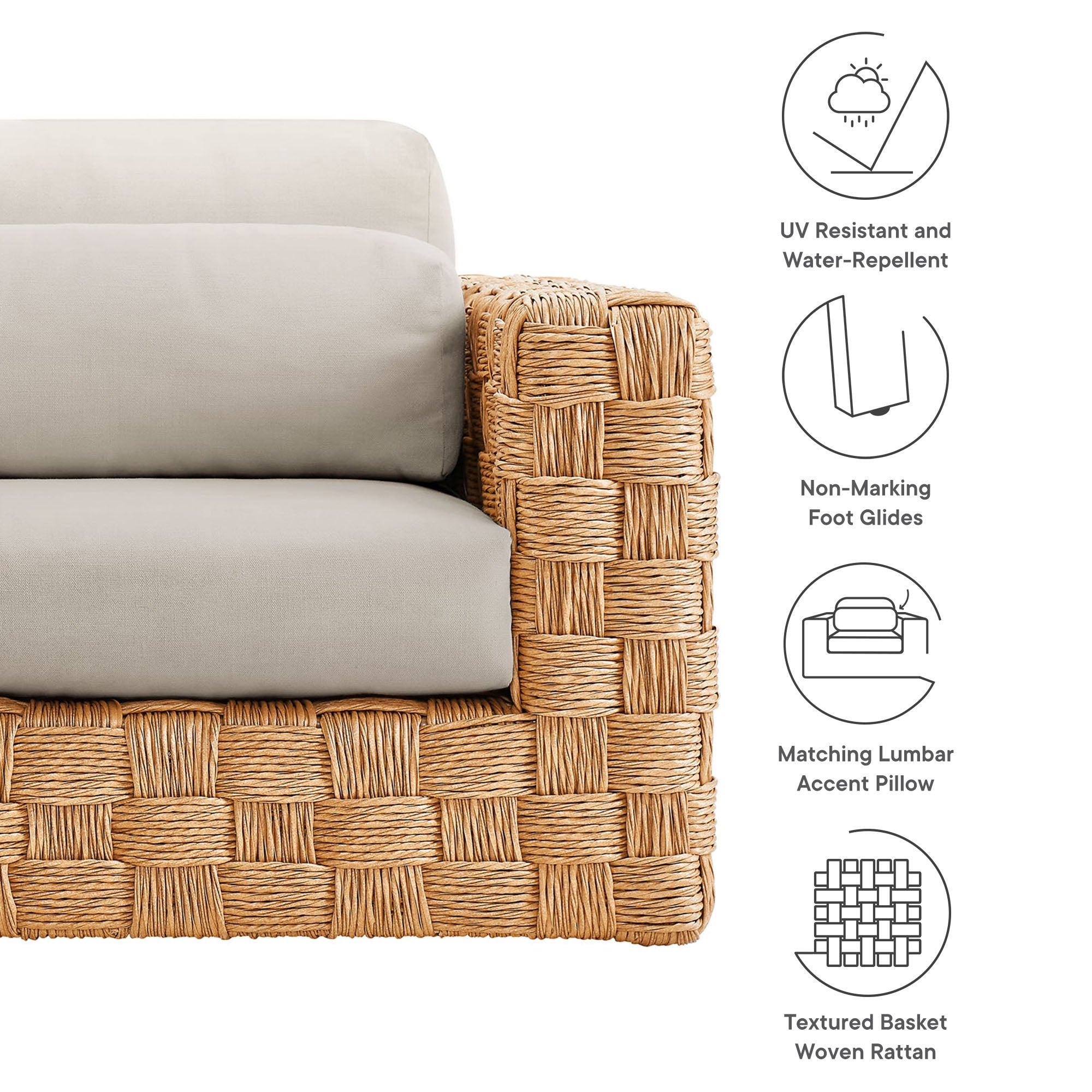 Steffen Outdoor Wicker Rattan Armchair