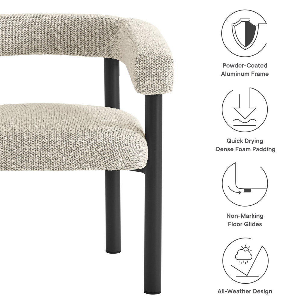 Naveen Outdoor Aluminum Dining Armchairs Set of 2