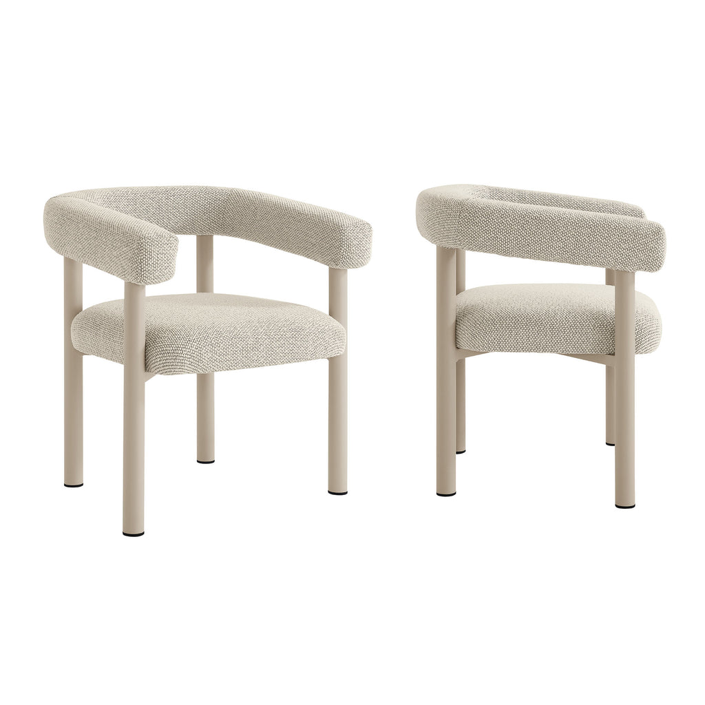 Naveen Outdoor Aluminum Dining Armchairs Set of 2