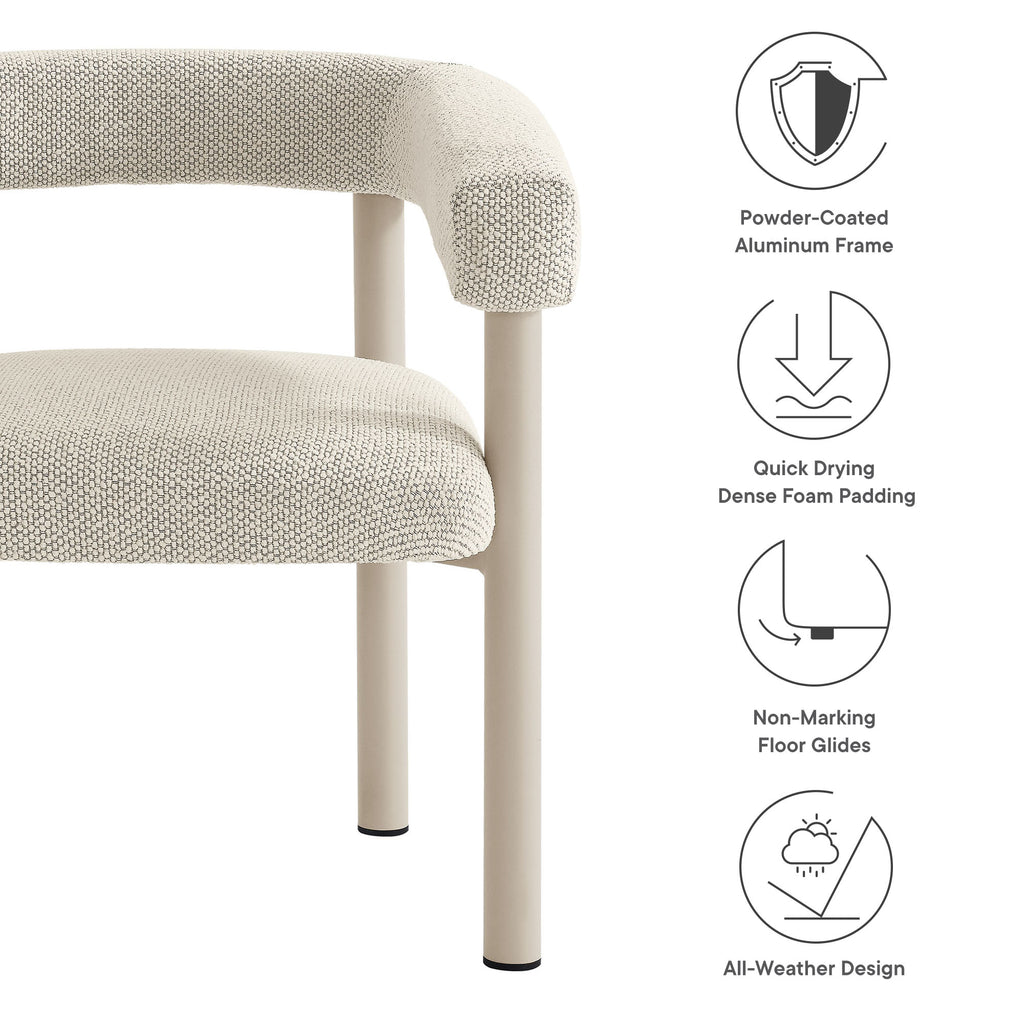 Naveen Outdoor Aluminum Dining Armchairs Set of 2