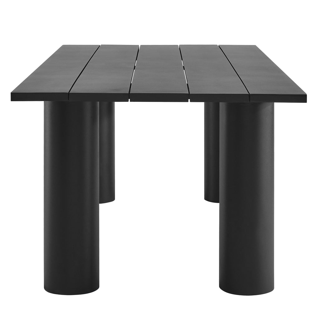 Naveen Outdoor 87 Inch Rectangular Aluminum Dining Table