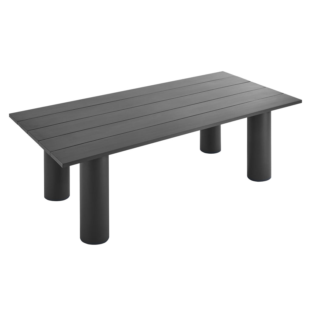 Naveen Outdoor 87 Inch Rectangular Aluminum Dining Table