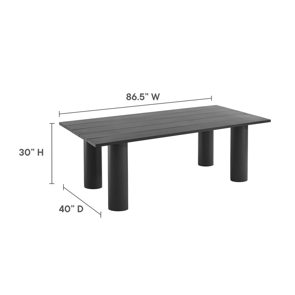 Naveen Outdoor 87 Inch Rectangular Aluminum Dining Table