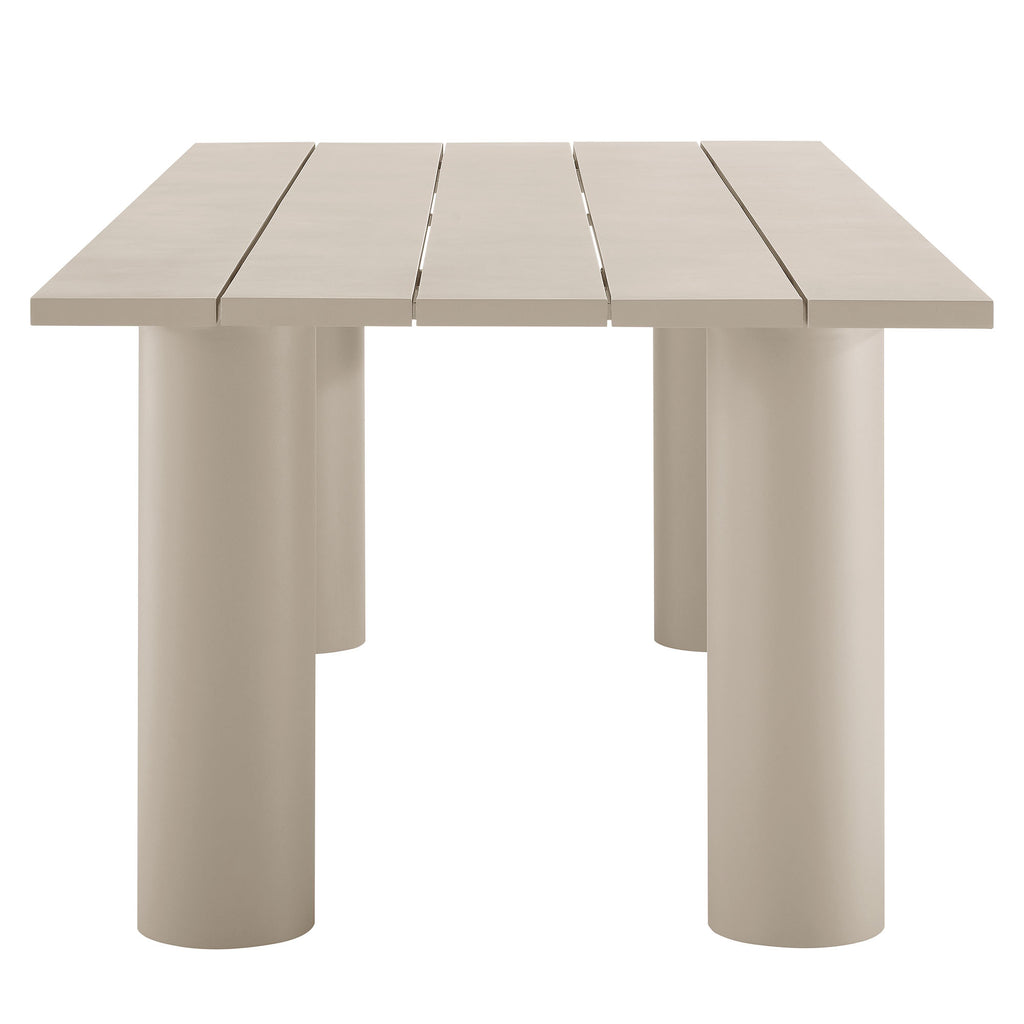 Naveen Outdoor 87 Inch Rectangular Aluminum Dining Table