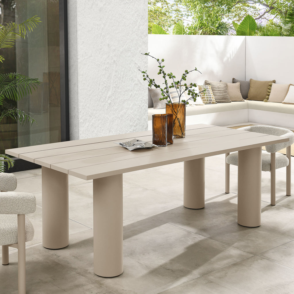 Naveen Outdoor 87 Inch Rectangular Aluminum Dining Table