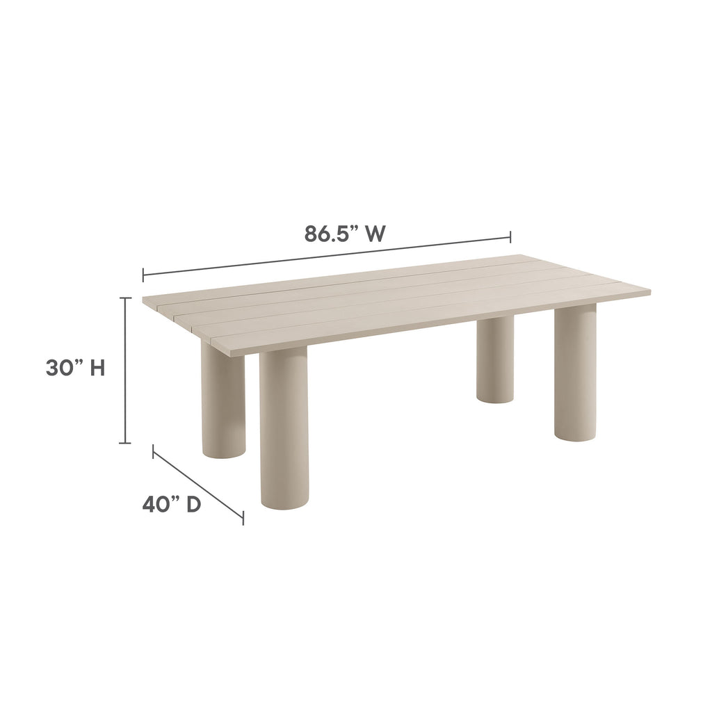 Naveen Outdoor 87 Inch Rectangular Aluminum Dining Table