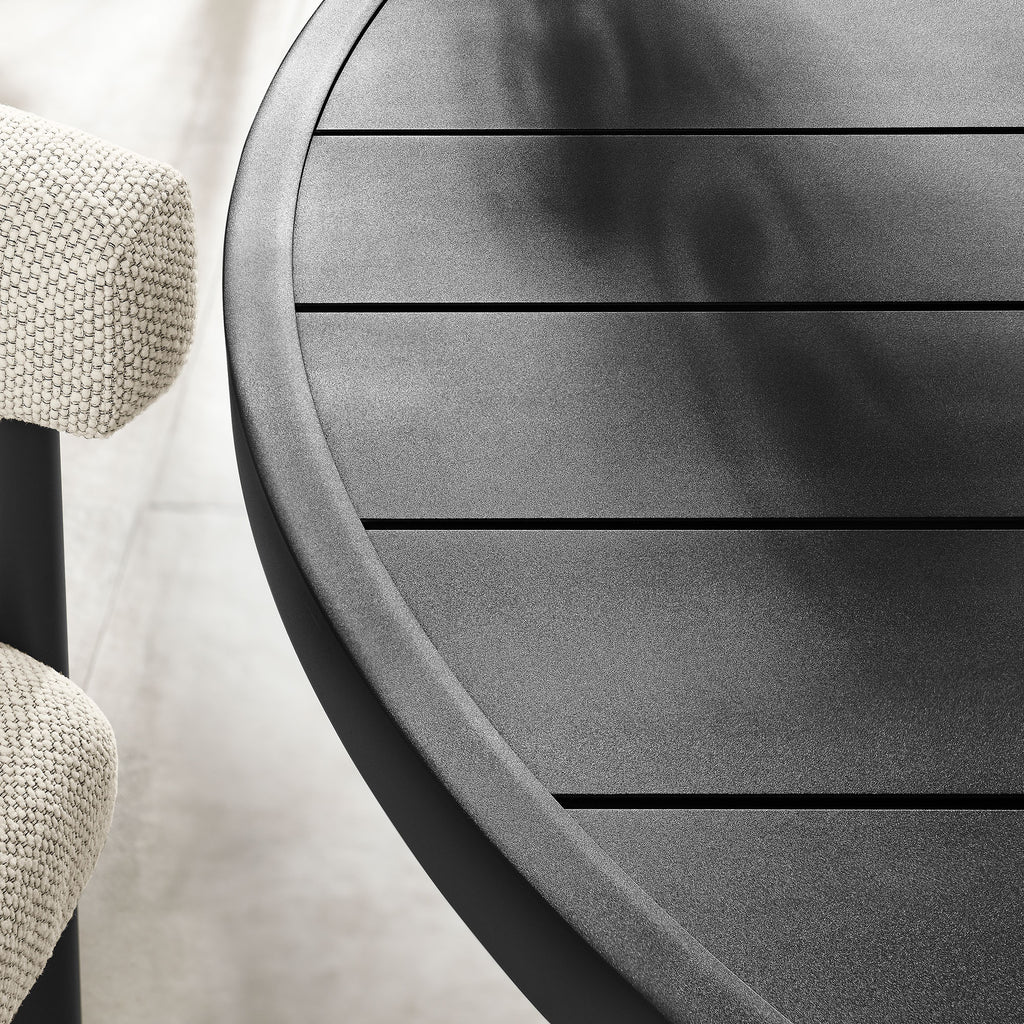 Naveen Outdoor 60 Inch Round Aluminum Dining Table
