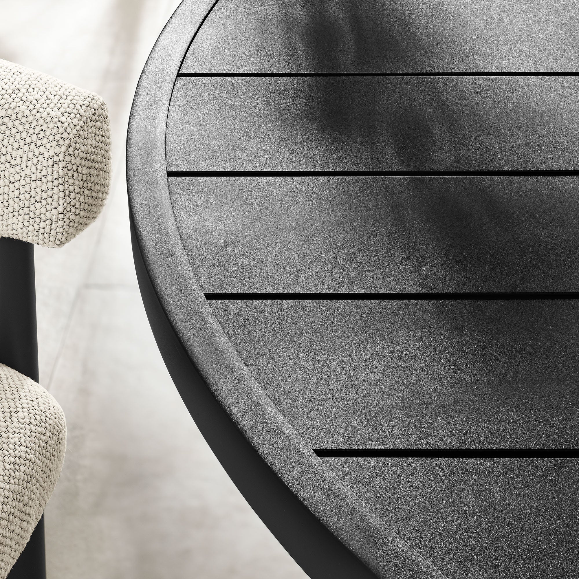 Naveen Outdoor 60 Inch Round Aluminum Dining Table