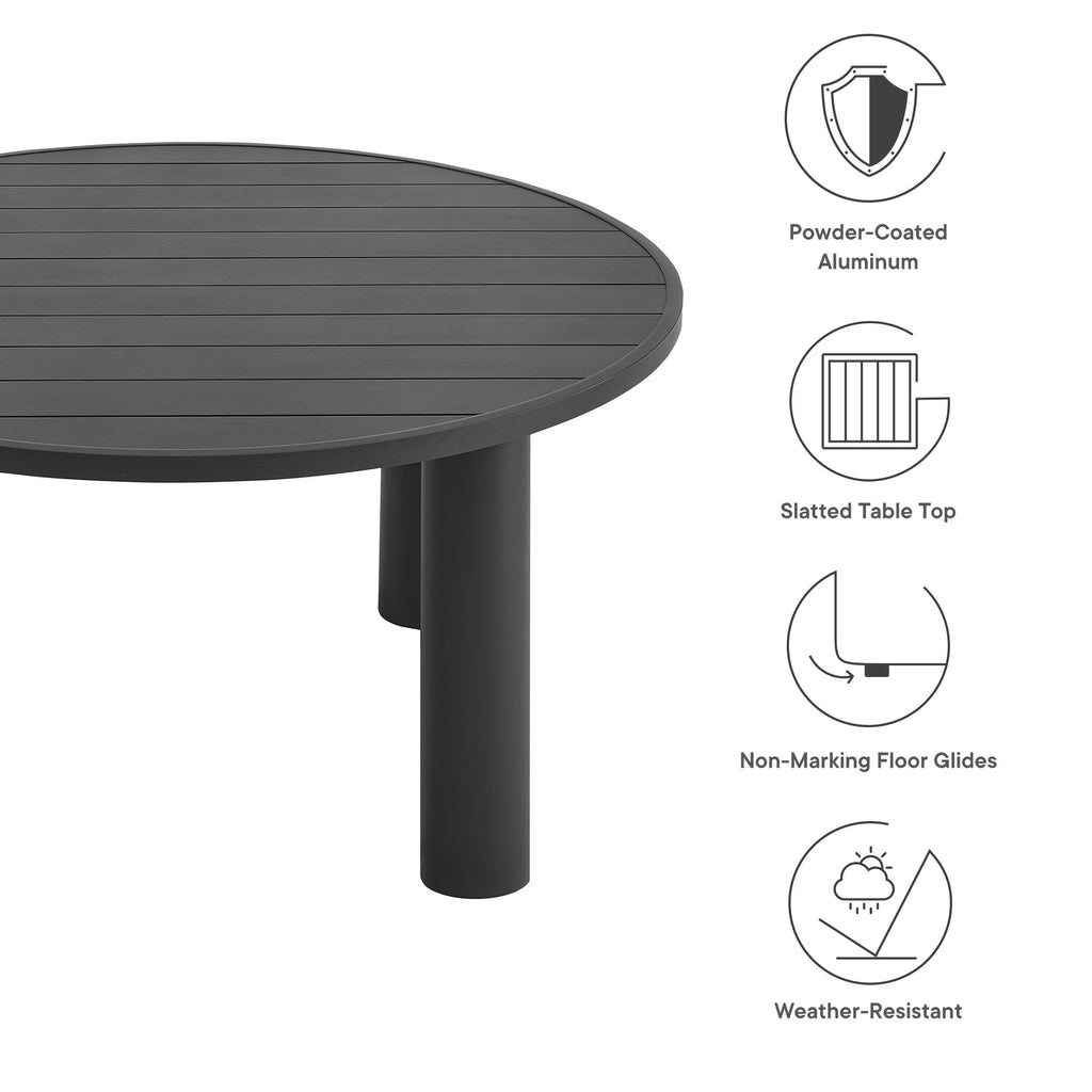 Naveen Outdoor 60 Inch Round Aluminum Dining Table