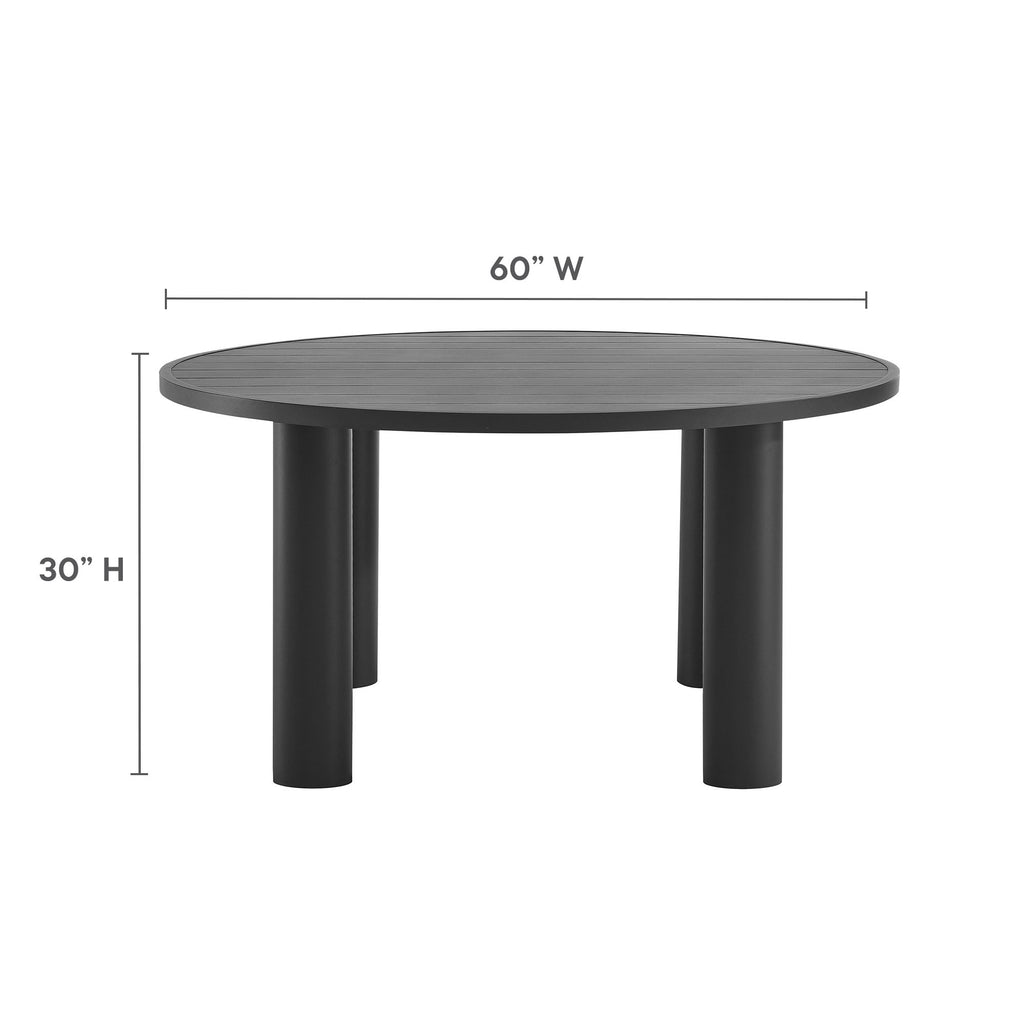 Naveen Outdoor 60 Inch Round Aluminum Dining Table
