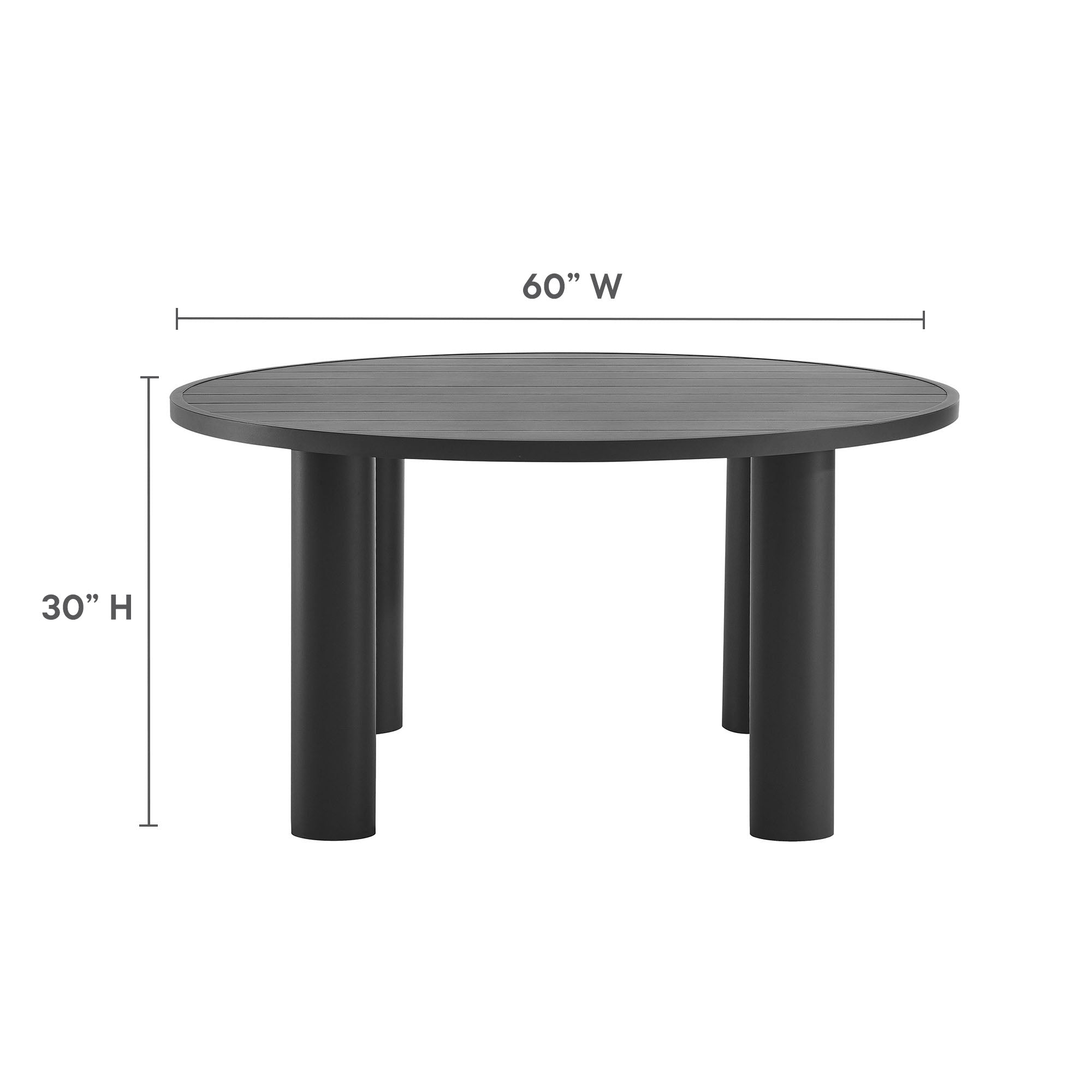Naveen Outdoor 60 Inch Round Aluminum Dining Table