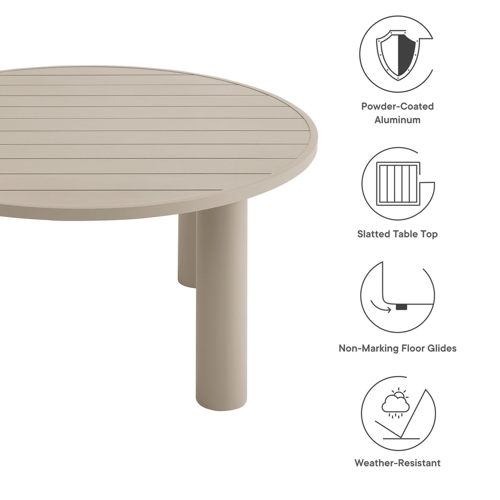 Naveen Outdoor 60 Inch Round Aluminum Dining Table
