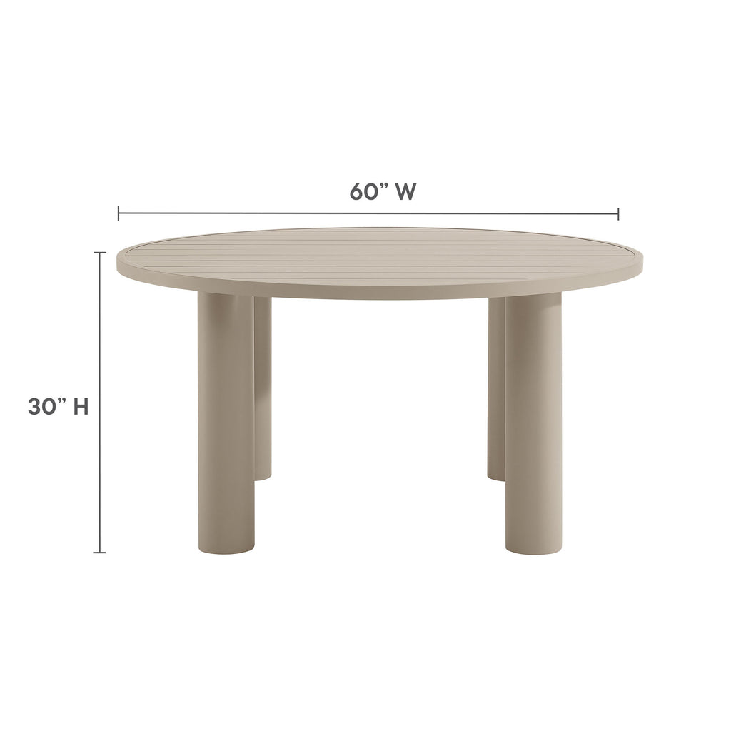 Naveen Outdoor 60 Inch Round Aluminum Dining Table