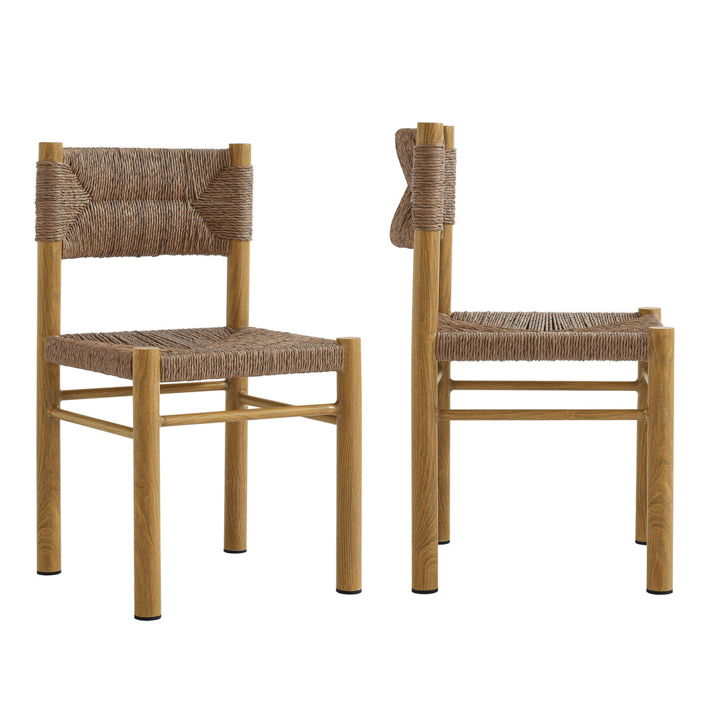 Cortland Rattan and Aluminum Dining Chairs Set of 2