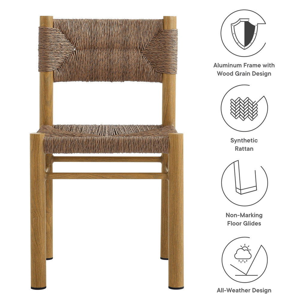 Cortland Rattan and Aluminum Dining Chairs Set of 2