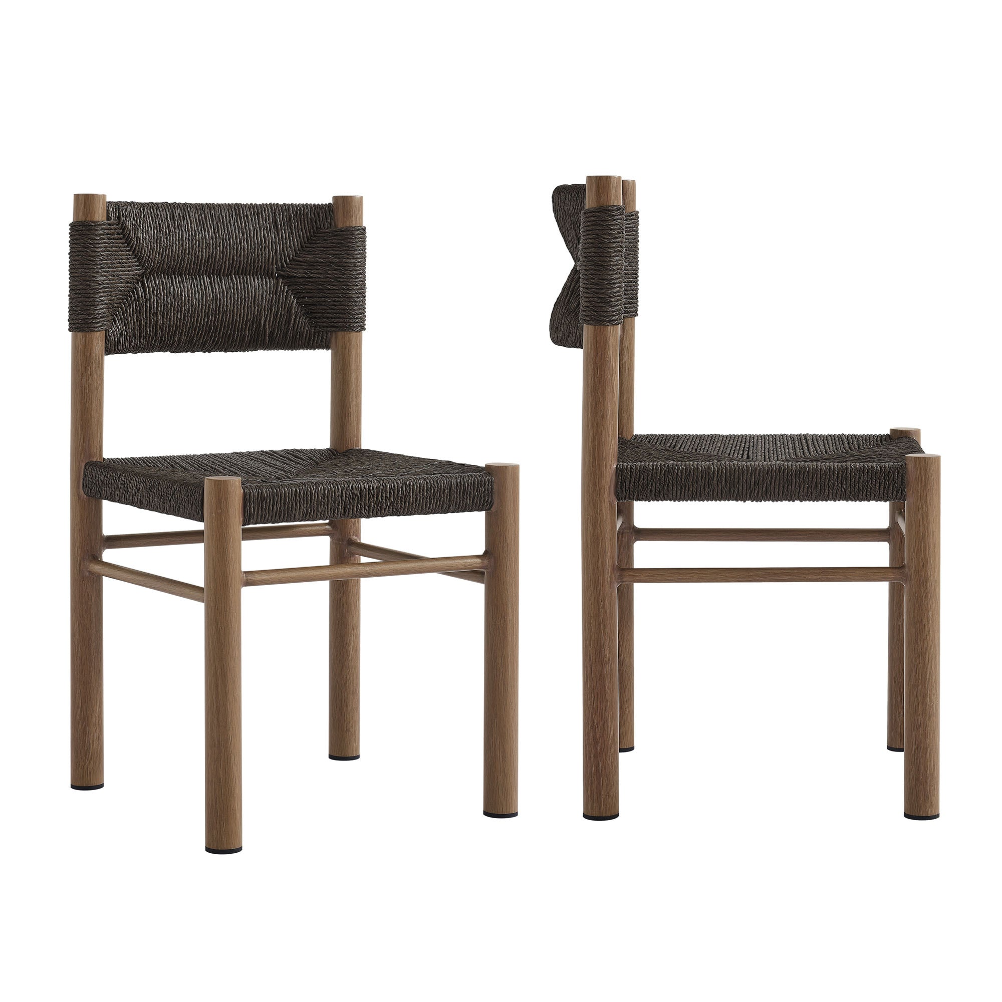 Cortland Rattan and Aluminum Dining Chairs Set of 2