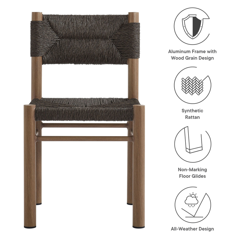 Cortland Rattan and Aluminum Dining Chairs Set of 2