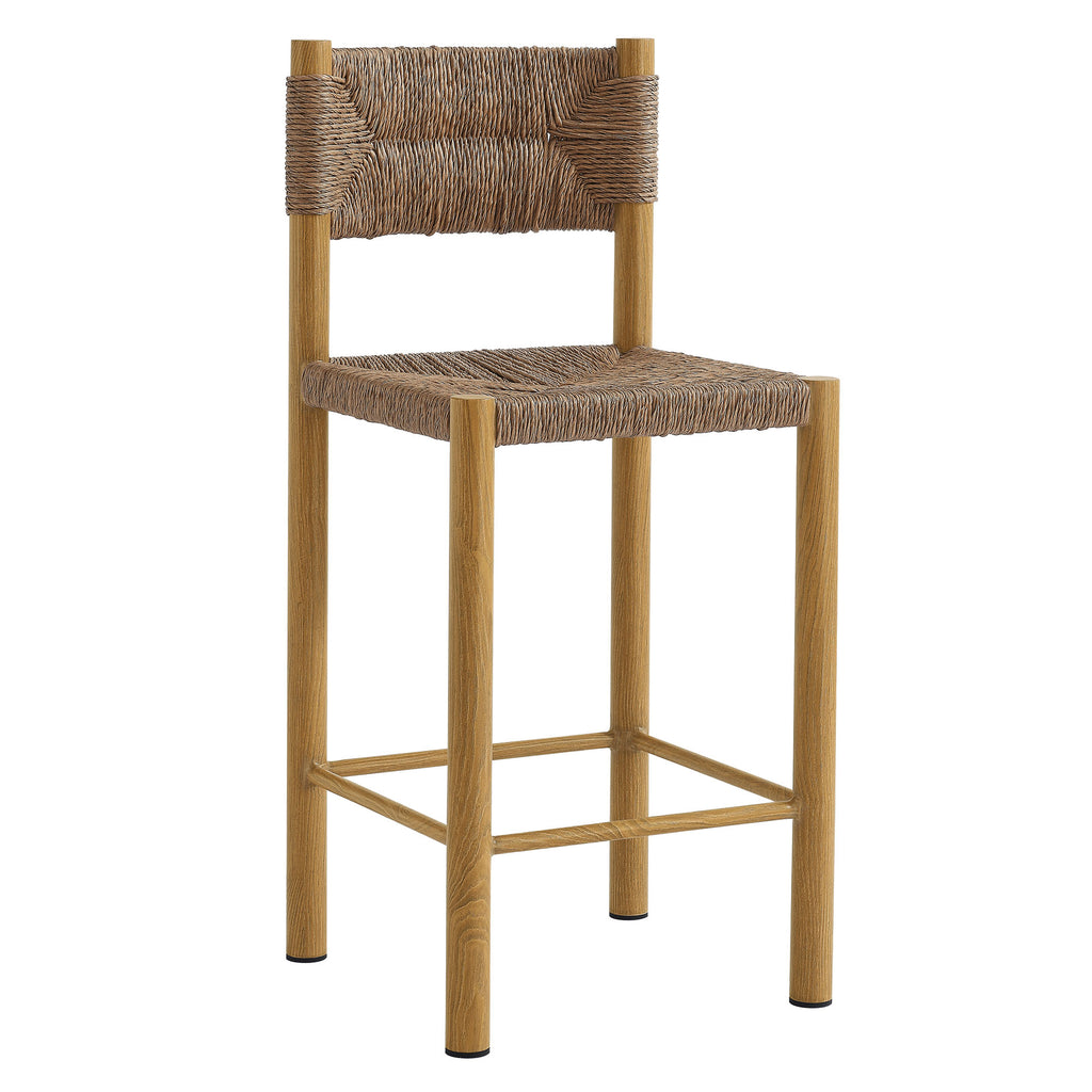 Cortland Outdoor Rattan and Aluminum Counter Stools Set of 2