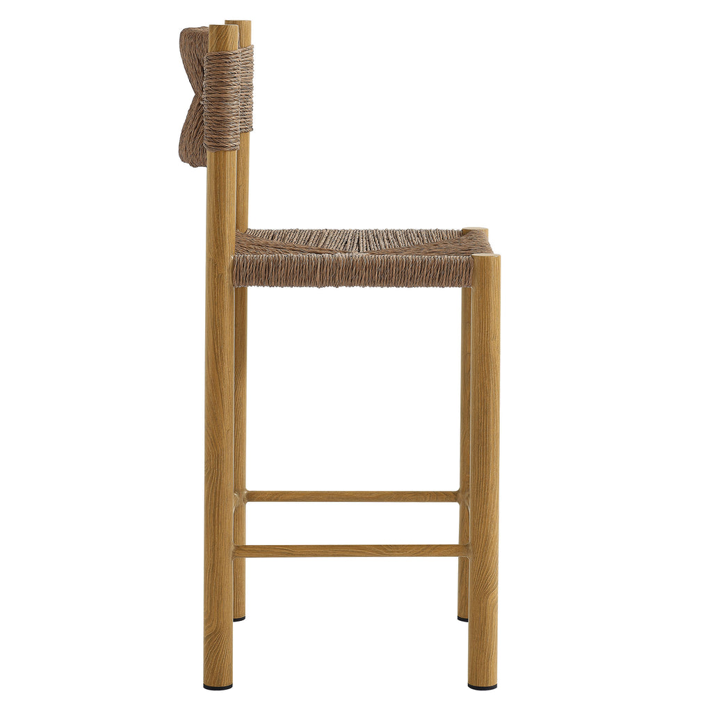 Cortland Outdoor Rattan and Aluminum Counter Stools Set of 2
