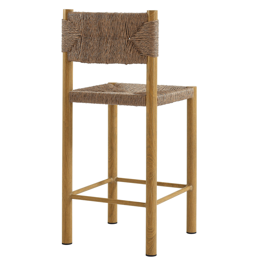 Cortland Outdoor Rattan and Aluminum Counter Stools Set of 2