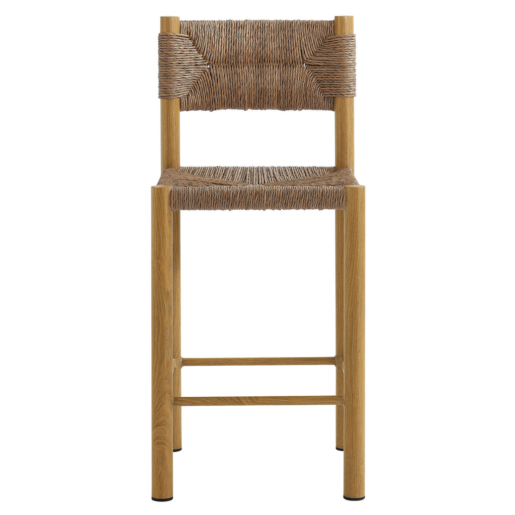 Cortland Outdoor Rattan and Aluminum Counter Stools Set of 2
