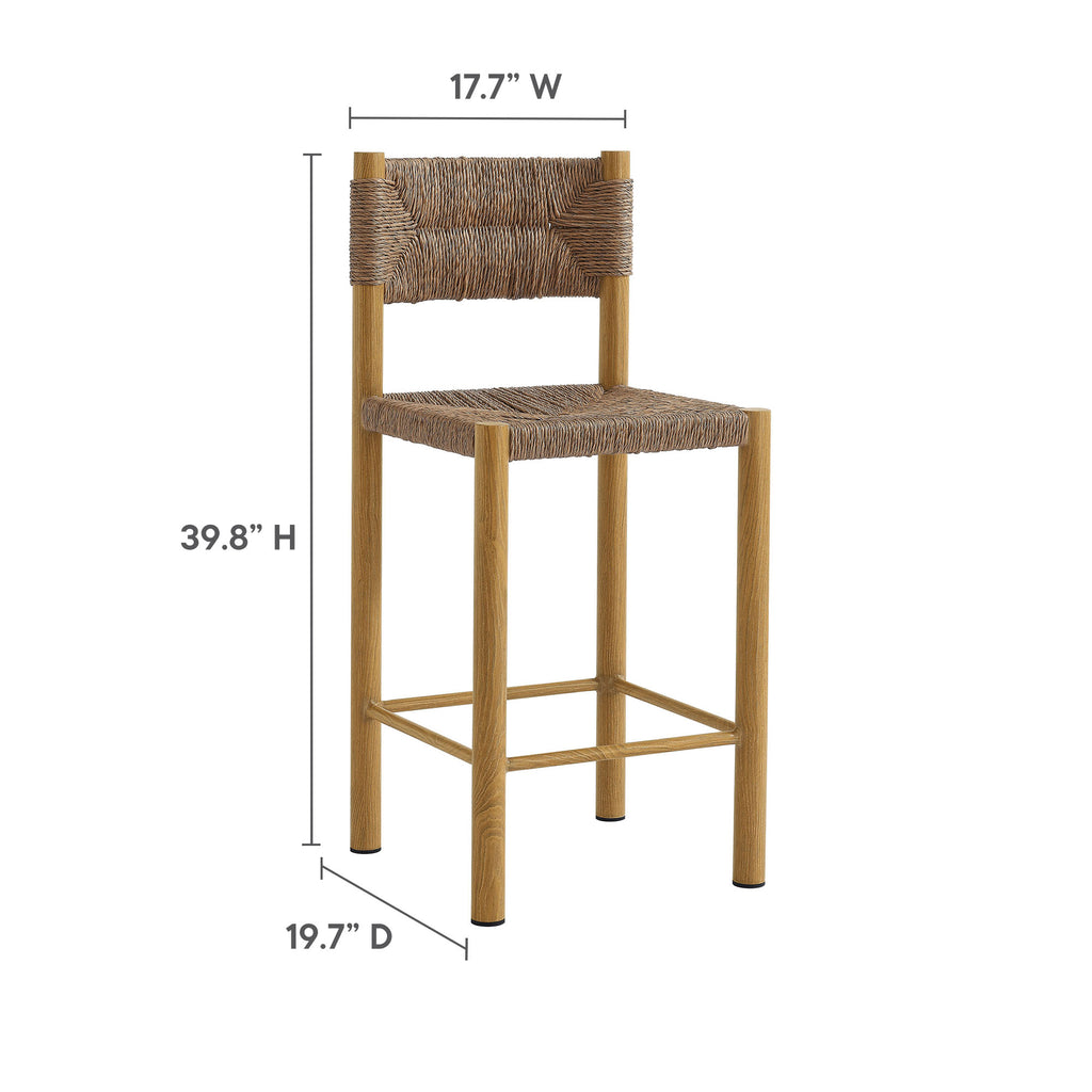 Cortland Outdoor Rattan and Aluminum Counter Stools Set of 2